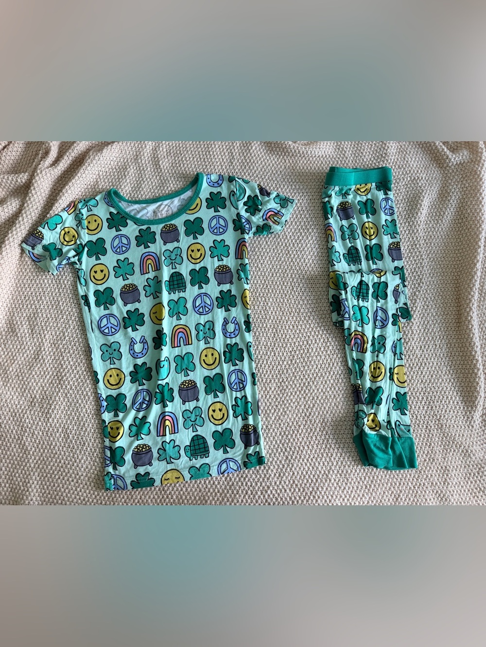 Little Sleepies St. Patrick’s Day Bamboo Pajama Set Size 12/14